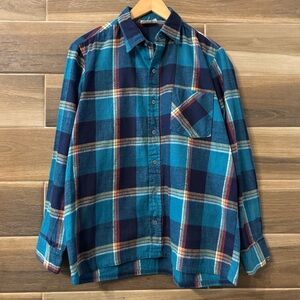 Vintage 80’s Ad&Co Blue Teal Flannel Shirt Size Medium Canada